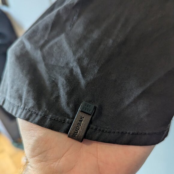 RUDSAK - Leather sleeve black stretch shirt - Sz XL - Picture 5 of 6